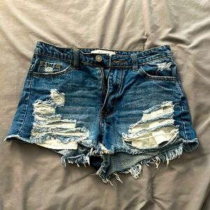 Nature Denim High Rise Shorts
